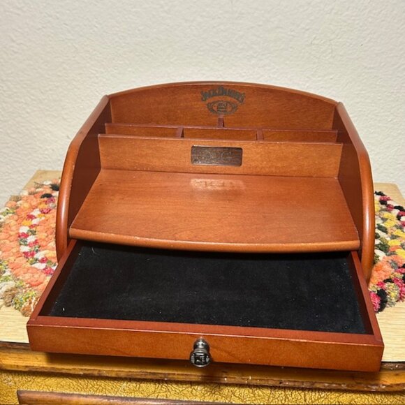 Mid-Century Jack Daniel's Wooden Dresser Top Organizer - Picture 2 of 15